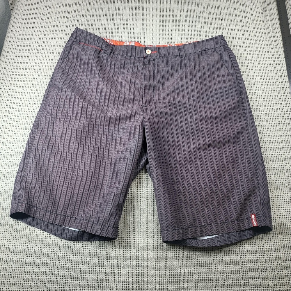 Tommy Bahama Relax Shorts Mens 38 Gray Herringbone Chino Lined 11 Inseam Summer